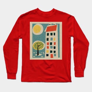 Vintage Mid Century / 60s Minimalist Illustration Long Sleeve T-Shirt